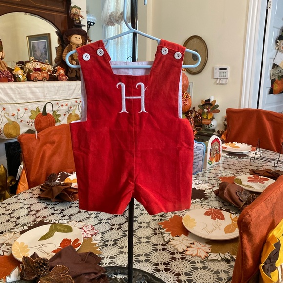 NWT Remember Nguyen Infant Boys Jon Jon size 3 months Monogrammed H - Picture 16 of 16